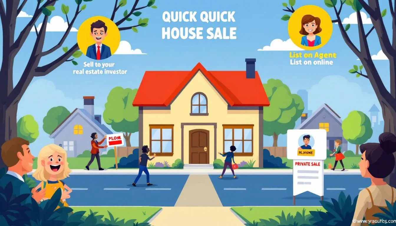 Different selling options for a quick house sale, showcasing various methods.